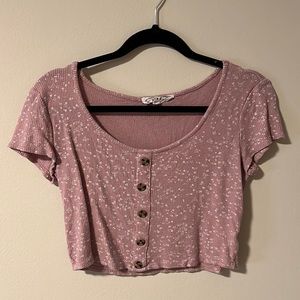 pink crop top